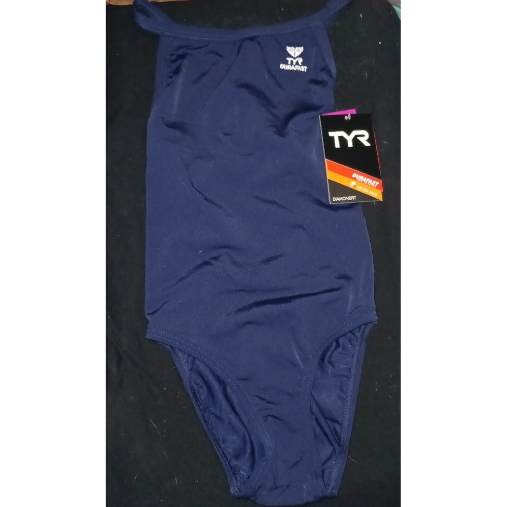 NEW TYR Women's Navy Blue Duralast DiamondDry Competitive One Piece Swimsuit, 26